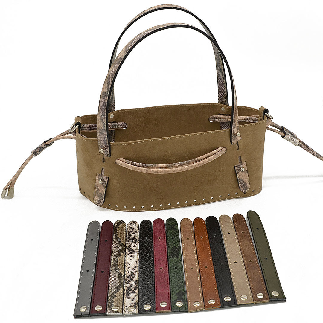Set Suede GLORIA with Two Handles and Two Draw Cords with Stopper Suede Beize Nude - Image 2